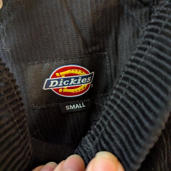 Nwt Dickies haleyville black corduroy overalls bibs sz small - Picture 4 of 6